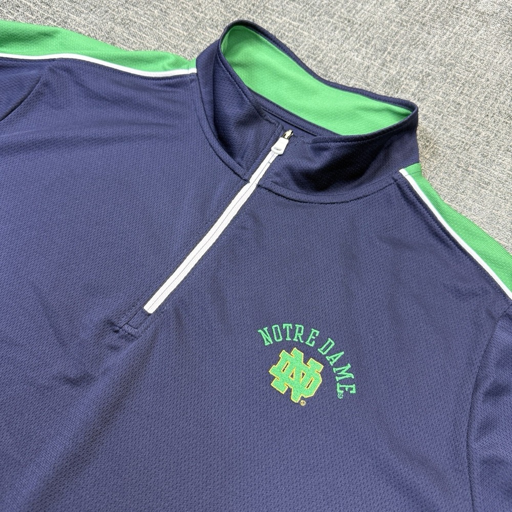 Notre Dame Fighting Irish 1/4 Zip Pullover Womens‎ 2X Under Armour Navy Green